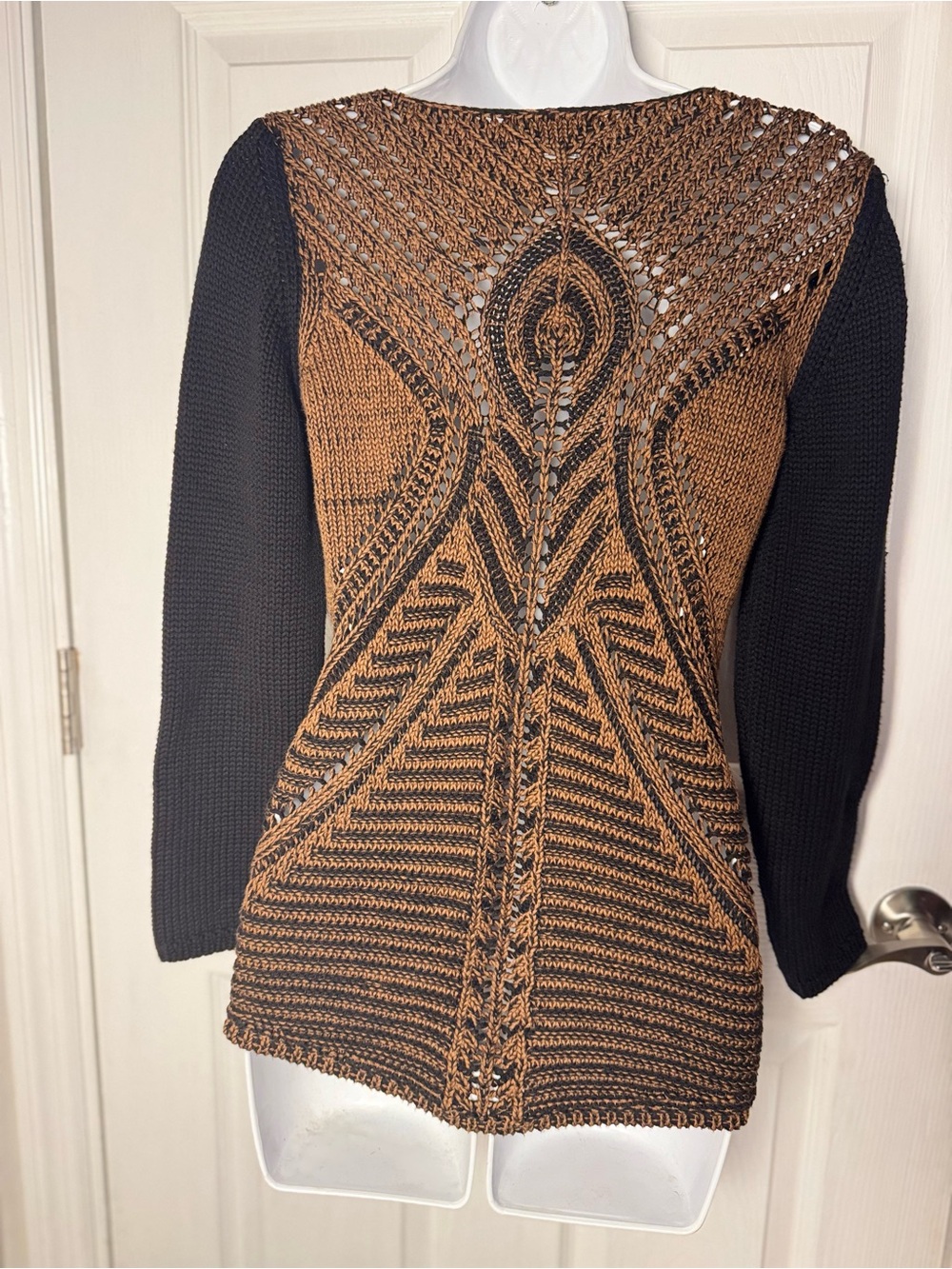 Angel Brown & Black Knit Scoop Neck Sweater
